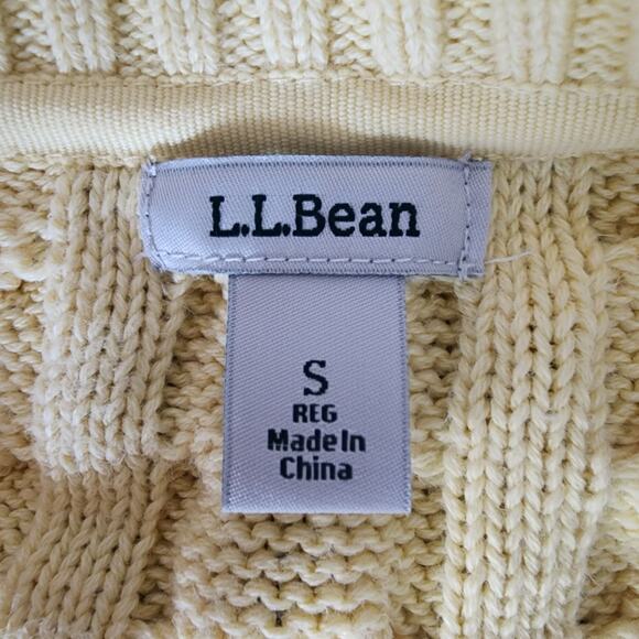 L.L.Bean Double L Yellow Cable Crewneck Sweater | Women's Small - Picture 11 of 13